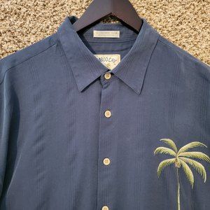 Bamboo Cay Size XL Embroidered Coconut Tree Hawaiian Shirt Mens